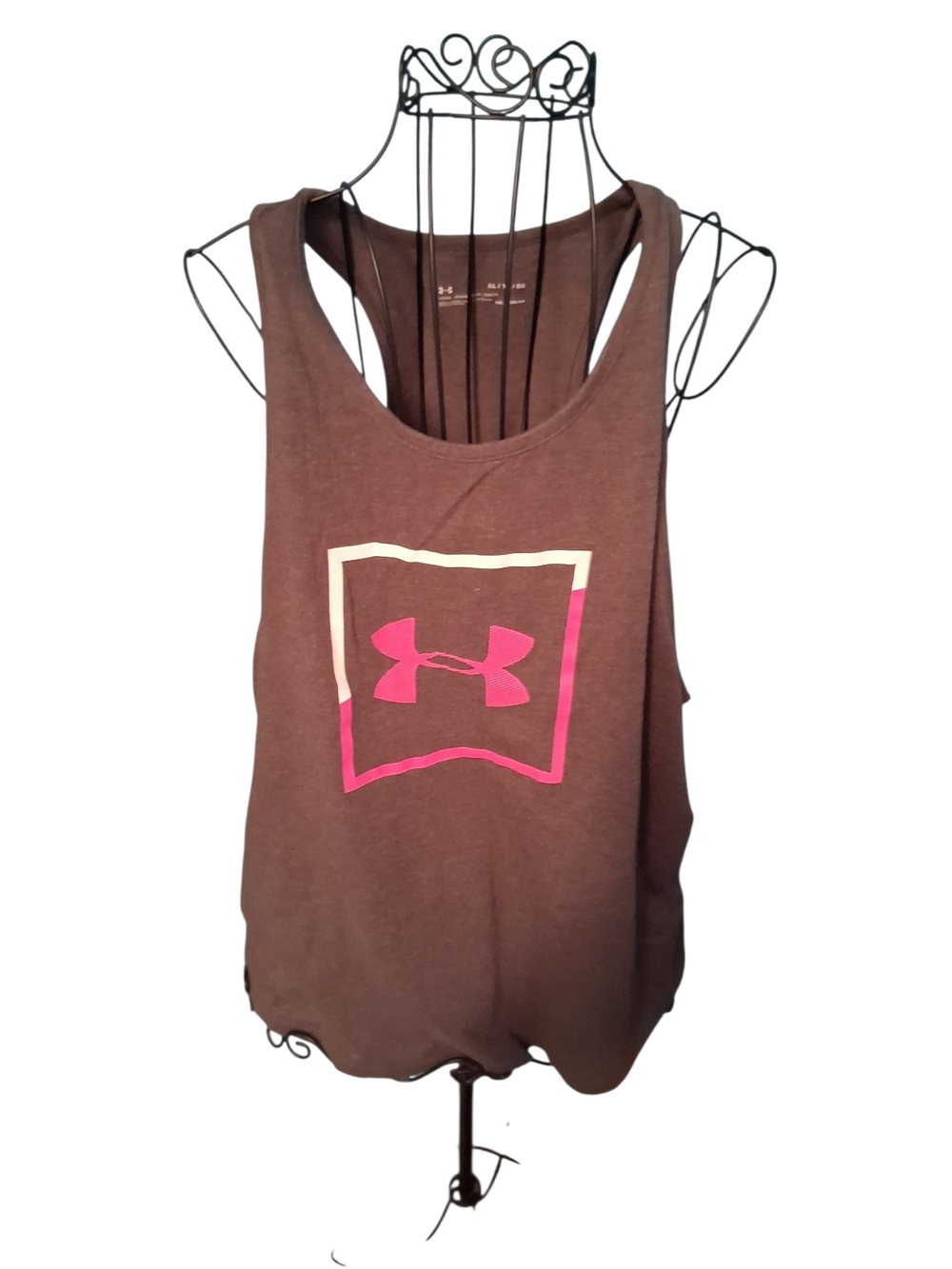 Under Armour Brown Tank Top with Pink Logo